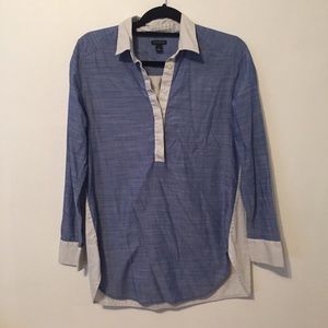 Ann Taylor Colorblock Popover Tunic Length Shirt S